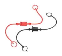 sourcing map 2Sets 1/4 Hydraulic Hose Dust Cap and Plug Kit, ISO-A Male Dust Cap & Female Plug Cover Quick Disconnects Air Coupler Cover Port Plug Fittings with Retention Ring, Red/Black