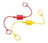 sourcing map 2Sets 3/4 Hydraulic Hose Dust Cap and Plug Kit, ISO-A Male Dust Cap & Female Plug Cover Quick Disconnects Air Coupler Cover Port Plug Fittings with Retention Ring, Red/Yellow