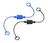 sourcing map 2Sets 3/8 Hydraulic Hose Dust Cap and Plug Kit, ISO-A Male Dust Cap & Female Plug Cover Quick Disconnects Air Coupler Cover Port Plug Fittings with Retention Ring, Blue/Black