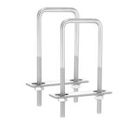 sourcing map 2Sets 304 Stainless Steel Square U-Bolts, 2.05" (52mm) Inner Width 5.12" (130mm) Length M8 with Nuts, Frame Plate, Gasket for Automobiles Trailer, Ski Boat, Fishing Boat, Pipelines