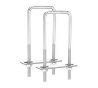 sourcing map 2Sets 304 Stainless Steel Square U-Bolts, 2.05" (52mm) Inner Width 5.91" (150mm) Length M8 with Nuts, Frame Plate, Gasket for Automobiles Trailer, Ski Boat, Fishing Boat, Pipelines