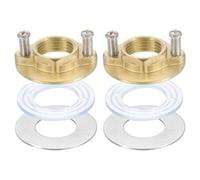 sourcing map 2Sets Female Thread Hex Lock Nut G1/2 Stainless Steel 304 Single Hole Faucet Lock Nuts with Gasket, Faucet Fixing Tool Set for Kitchen Bathroom Basin Sink