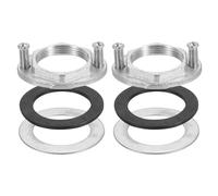 sourcing map 2Sets Female Thread Hex Lock Nut M32 x 1.5 Stainless Steel 304 Single Hole Faucet Lock Nuts with Gasket, Faucet Fixing Tool Set for Kitchen Bathroom Basin Sink (Oval)