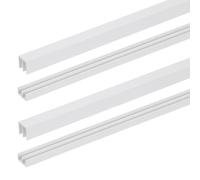 sourcing map 2Sets Plastic Sliding Door Track Fit 3.8mm Thick Panel White | 40cm Long Upper & Lower Window Sliding Track Set,for Glass Cabinet Closet Door Window