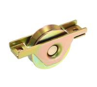 sourcing map 3.1 Inch Sliding Door Pulley, 1Pcs V Groove Caster Single Wheels with Bracket Screen Door Rollers for Gate Furniture Wardrobes, Gold