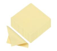 sourcing map 3.15x3.15" Jewelry Cleaning Cloth, 50Pcs Double-Sided Microfiber Polishing Cloth for Silver Gold Brass Jewelry, Yellow