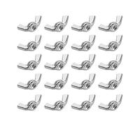 sourcing map 3/16"-24 Wing Nuts, Carbon Steel Zinc Plated Fasteners Parts Hurrican Screws Hand Twist Tighten Ear Butterfly Nut, 20pcs