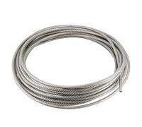 sourcing map 3/16" (5mm) 304 Stainless Steel Cable Wire Rope 7 x 7 Strands Core 32.8ft (10m) PVC Coated Aircraft Wire for Construction Outdoors Marine Rigging Decking Railings