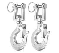 sourcing map 3/16" Clevis Slip Hook, 2Pcs 304 Stainless Steel Clevis Chain Grab Hook 331lb Capacity Heavy Duty Safety Chain Hooks with Safety Latch for Trailer Truck Transport