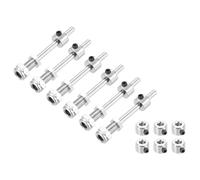 sourcing map 3/16 Inch Diameter x 1.54 Inch Length 6 Set Landing Gear Axle Shaft Drive Axle with Nuts Wheel Stop Collar for RC Airplane