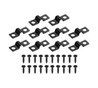 sourcing map 3/16 Inch U-Shaped Pipe Clamp, 25Pcs U Tube Strap Tension Clips Carbon Steel Double Hole Strap Clamp with Screws for Pipe Tube Cable Fixing (5mm, Black)