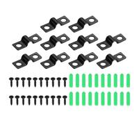 sourcing map 3/16 Inch U-Shaped Pipe Clamp, 25Pcs U Tube Strap Tension Clips Carbon Steel Double Hole Strap Clamp with Screws and Rubber Plug for Pipe Tube Cable Fixing (5mm, Black)