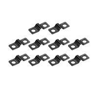 sourcing map 3/16 Inch U-Shaped Pipe Clamp, 50Pcs U Tube Strap Tension Clips Carbon Steel Double Hole Strap Clamp for Pipe Tube Cable Fixing (4mm, Black)
