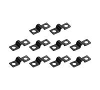 sourcing map 3/16 Inch U-Shaped Pipe Clamp, 50Pcs U Tube Strap Tension Clips Carbon Steel Double Hole Strap Clamp for Pipe Tube Cable Fixing (5mm, Black)