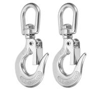 sourcing map 3/16" Slip Hook, 2Pcs 304 Stainless Steel Swivel Lifting Hook 330 lbs Capacity Rotatable Chain Clevis Hooks Safety Chain Hooks for Crane, Fishing Boat, Port Transportation
