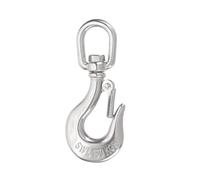 sourcing map 3/16" Slip Hook, 316 Stainless Steel Swivel Lifting Hook 330 lbs Capacity Rotatable Chain Clevis Hooks Safety Chain Hooks for Crane, Fishing Boat, Port Transportation