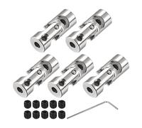 sourcing map 3.17mm to 4mm Inner Dia Rotatable Universal Joint Shaft Coupling Motor Shaft Coupler L23 x D9 with Screws and Wrench for RC Model Pack of 5