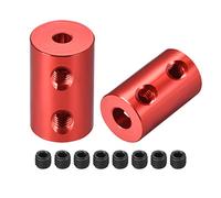 sourcing map 3.17mm to 5mm Bore Rigid Coupling Set Screw L20XD12 Aluminum Alloy,Shaft Coupler Connector,Motor Accessories,Red,2pcs