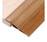 sourcing map 3.28Ft x 2.8" x 0.71" Floor Transition Strip, Self Adhesive Carpet Edge Strip, Vinyl Gap Cover, Laminate Edge Trim for Uneven Surfaces from 1/2" to 9/16", Yellow Wood Grain