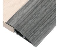 sourcing map 3.28Ft x 2.8" x 0.91" Floor Transition Strip, Self Adhesive Carpet Edge Strip, Vinyl Gap Cover, Laminate Edge Trim for Uneven Surfaces from 11/16" to 13/16", Gray Wood Grain