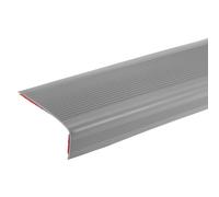 sourcing map 3.2Ft Stair Nosing, 4cm PVC Self Adhesive Stair Edges Protector L Shape Stair Edging Stair Steps Edges Trim for Outdoor Indoor Stair, Grey