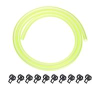 sourcing map 3.3 Feet Fuel Line Hose, 3/16 Inch (5mm) ID Silicone Fuel Line with 10pcs Hose Clamps, Petrol Gas Tube for Motorcycle, Dirt Pit Bike, ATV, Snowmobile, Yellow
