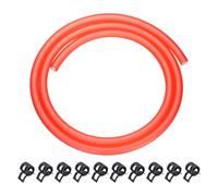 sourcing map 3.3 Feet Fuel Line Hose, 3/16 Inch (5mm) ID Silicone Fuel Line with 10pcs Hose Clamps, Petrol Gas Tube for Motorcycle, Dirt Pit Bike, ATV, Snowmobile, Red