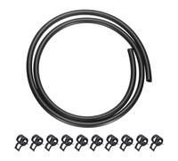 sourcing map 3.3 Feet Fuel Line Hose, 3/16 Inch (5mm) ID Silicone Rubber Fuel Line Repair Kit with 10pcs Hose Clamps, Petrol Gas Tube for Motorcycle, Dirt Pit Bike, ATV, Snowmobile, Black