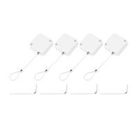 sourcing map 3.3 ft Retractable Cable Lock with Latch Remote Control Security Lock with Adjustable Cord Tether Anti Theft for Laptop, TV, 600g, White, 4 Pack