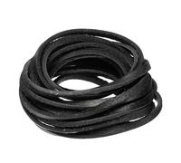 sourcing map 3.3 Yards 4mm Flat Leather Cord, Leather Lacing Strips for DIY Crafts Black