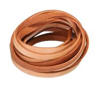 sourcing map 3.3 Yards 6mm Flat Leather Cord, Leather Lacing Strips for DIY Crafts Pure Brown