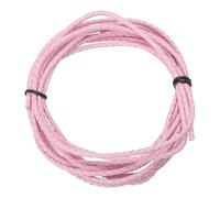 sourcing map 3.3 Yards Bolo Tie Cord 4mm Diameter Round Braided Leather Strip 3 Meters Long for Bracelet Necklace Beading, Pink