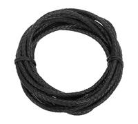 sourcing map 3.3 Yards Bolo Tie Cord 6mm Diameter Round Braided Leather Strip 3 Meters Long for Bracelet Necklace Beading, Black