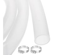 sourcing map 3.3ft Clear Silicone Rubber Tubing 31.8mm x 38.1mm Plastic Tube Flexible Air Hose for Brewing, Wine Making, Pump Siphon, 1 1/4" ID 1 1/2" OD, with 2pcs Clamps