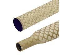 sourcing map 3.3ft Heat Shrink Tubing for Fishing Rods, 1.8:1 Fish Scale Pattern Heat Shrink Wrap Handle Rod Grip with Anti-Slip Waterproof Insulation (Dia: 40mm, Gold)