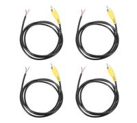 sourcing map 3.3FT RCA to Bare Wire Speaker Cable, 22AWG Replacement Yellow RCA Male Plug to Open End Pigtail Audio Cable Connector Adapter for Amplifier, Home Audio Speakers, Pack of 4