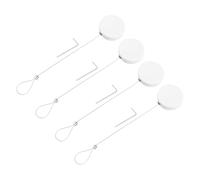 sourcing map 3.3ft Retractable Cable Lock with Latch Remote Control Security Lock with Adjustable Cord Tether Anti Theft for Laptop, TV, 150 G, White, 4 Pack