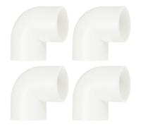 sourcing map 3/4" 90 Degree Elbow, 4 Pcs PVC Pipe Fittings 2 Way Right Angle Elbow Side Outlet Adapter Coupling PVC Fitting Connectors for DIY Building Furniture, White