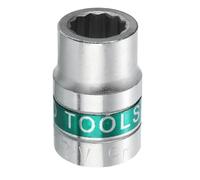 sourcing map 3/4" Drive 12 Points Socket 19mm Metric Shallow Impact Socket 40CR Galvanizing Flip Spindle Nut Impact Grade for Home Auto Nuts Bolts Repair, Silver Green