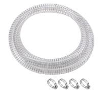 sourcing map 3/4" ID x 4.9ft Steel Wire Reinforced PVC Tubing Chemical Resistant Flexible Vinyl Hose Pipe High Pressure Thick Hose Suction Tube Clear