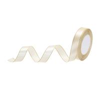 sourcing map 3/4 Inch 25 Yard Wide Satin Ribbon with Gold Edges Border Grosgrain Fabric Ribbon for Gift Wrapping Wedding Bouquet, Cream White