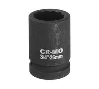sourcing map 3/4-Inch Drive 12 Point Impact Socket 26mm Metric Spindle Axle Nut Socket Driver Wrench for Auto Repair Easy Removal