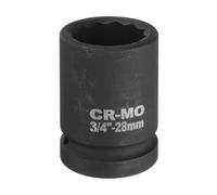 sourcing map 3/4-Inch Drive 12 Point Impact Socket 28mm Metric Spindle Axle Nut Socket Driver Wrench for Auto Repair Easy Removal