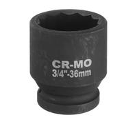 sourcing map 3/4-Inch Drive 12 Point Impact Socket 36mm Metric Spindle Axle Nut Socket Driver Wrench for Auto Repair Easy Removal