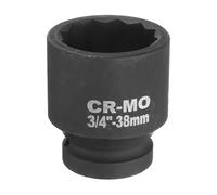 sourcing map 3/4-Inch Drive 12 Point Impact Socket 38mm Metric Spindle Axle Nut Socket Driver Wrench for Auto Repair Easy Removal