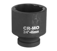 sourcing map 3/4-Inch Drive 12 Point Impact Socket 46mm Metric Spindle Axle Nut Socket Driver Wrench for Auto Repair Easy Removal