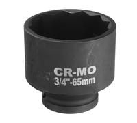 sourcing map 3/4-Inch Drive 12 Point Impact Socket 65mm Metric Spindle Axle Nut Socket Driver Wrench for Auto Repair Easy Removal