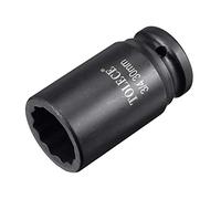 sourcing map 3/4-Inch Drive 30mm 12-Point Deep Impact Socket, CR-MO Steel 78mm Length, Metric Sizes