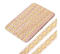 Sourcing Map 3/4 Inch Polyester Woven Braid Trim - Upholstery & Decorative Gimp Trim for DIY Crafts, Sewing, Curtains, Slipcovers, Costumes, Pink