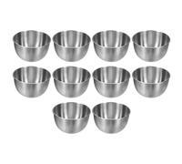 sourcing map 3.4 Inch Stainless Steel Sauce Dishes, 10 Pcs Mini Individual Round Seasoning Dishes Condiment Tray Sushi Dipping Bowl Mixing Saucers Appetizer Plates for Prep Side Dish, Silver
